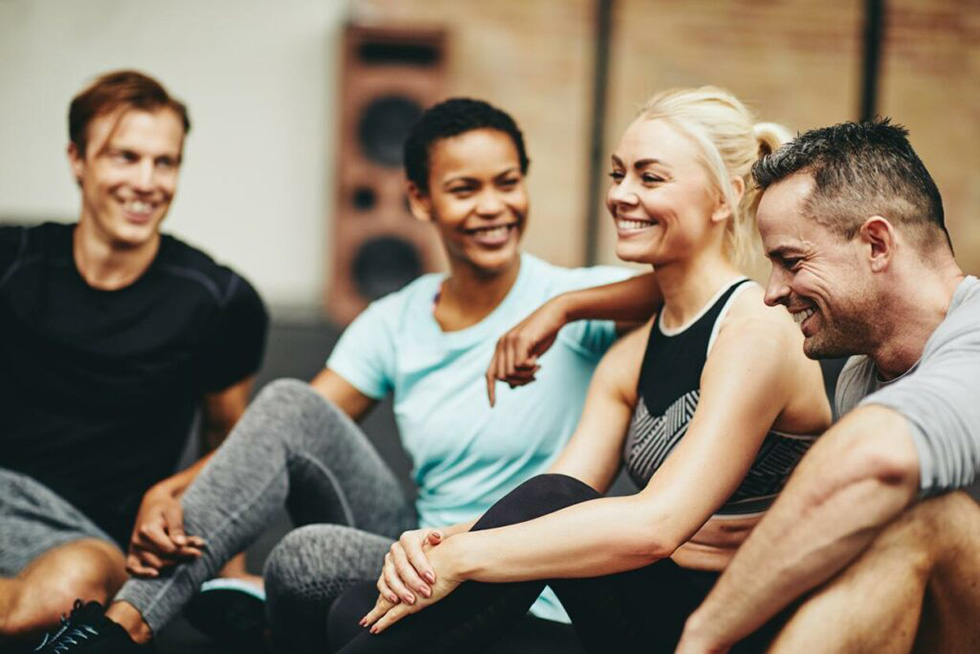 diverse group after workout