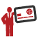 man holding credit card icon