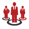 3 people in circles icon
