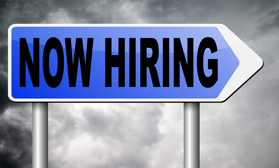 now hiring sign